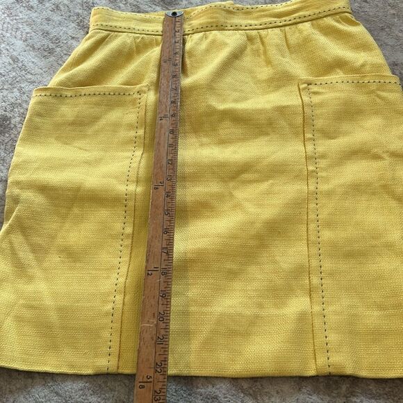 Anthropologie Cartonnier Yellow with large hip pockets skirt size 12 - Picture 8 of 11